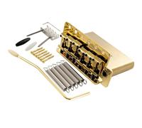 Musiclily Ultra 56mm ST Chitarra American Vintage Ponte Tremolo Bridge 6 Viti con Sellette in Acciaio 42mm Blocco in Ottone per Chitarra Elettrica tipo Strat, Dorato