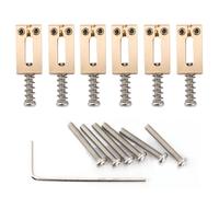 Musiclily Ultra 6Pcs 10.5mm Modern Brass Saddle Set For Strat Tele Guitar Bridge