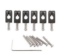 Musiclily Ultra 6Pcs Black 10.5mm Brass Tremolo Bridge Saddles For ST Guitar