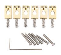 Musiclily Ultra 6Pcs Gold 10.5mm Brass Tremolo Bridge Saddles For ST Guitar