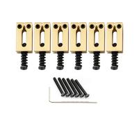 Musiclily Ultra 10,5mm Sellette in Ottone per Ponte Tremolo Chitarra Elettrica tipo Strat Tele, Dorato (Set di 6)