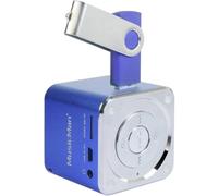 MusicMan Altoparlante portatile Mini Soundstation - Lettore MP3, USB, supporto per scheda MicroSD, 5 ore di riproduzione Batteria ricaricabile - Perfetto per i viaggi (Blu)