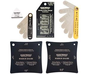 MusicNomad MN604 Precision 6 pc. Guitar Setup Gauge Tool Set - Plus 24 pg. Instructional Booklet and Storage Case - Utensile per strumenti
