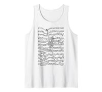 Musico Halloween Costume Scheletro Divertente Spartito Note Canotta