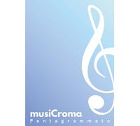 musiCroma PENTAGRAMMATO serie "Violino" colore AZZURRO: quaderno musicale con pentagrammi e pagine a righe finali per testi e appunti, copertina in 6 colorazioni differenti, formato A4.