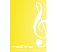 musiCroma PENTAGRAMMATO serie "Violino" colore GIALLO: quaderno musicale con pentagrammi e pagine a righe finali per testi e appunti, copertina in 6 colorazioni differenti, formato A4.