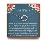 MUSIER PARIS Regalo di amicizia per donna, regalo di compleanno per lei, in argento Sterling con 2 anelli, collana dell'amicizia, regalo di compleanno