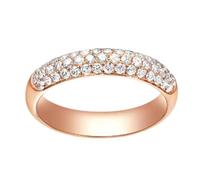 Musihy 9K Anelli Oro Rosa, Anello di promessa di Lusso con Diamanti Creati in Laboratorio da Donna, 0,5 ct, Taglia 25