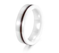 Musihy Anello promessa semplice in ceramica 6MM per uomo donna Marrone Bianco, Stile 1, Taglia 10