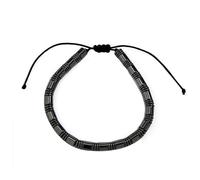 Musihy Braccialetto Uomo Perline Nere, Braccialetto in Pietra Ematite da Uomo, 30CM