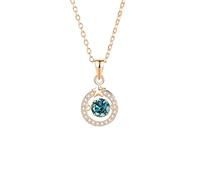 Musihy Collana Donna, Oro rosa 9K Collana Donna Ciondolo a forma di stella con cerchio dell'eternità e moissanite color verde acqua da 6 mm, 40+5cm