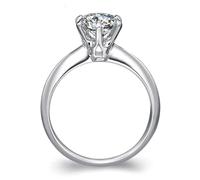 Musihy Oro Bianco 14K Anello Donna Anniversario Matrimonio, Classico Anello di Fidanzamento con Diamante Solitario a 6 Griffe per Donna, 0,3 ct, Taglia 10