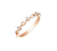 Musihy Oro Rosa 9K Anello Donna Promessa, Delicato Anello con promessa di Infinito per Donna con Diamante, Taglia 11