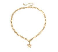 Musihy Pendente Uomo Oro, collane con Ciondolo in Lega Ciondolo Stella da Uomo, 54CM