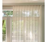 Musihy Tenda Salotto Trasparente, Eleganti pannelli in voile per finestre con texture scozzese per il soggiorno della camera da letto, Beige, 86 x 138 cm