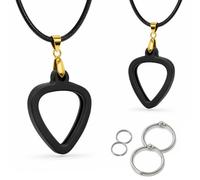Musiin Collana con porta plettro compatibile con Fender, Dunlop, D'Addario Standard Picks, custodia per plettro double-face, connettore dorato, facile accesso per diversi stili di gioco (confezione da