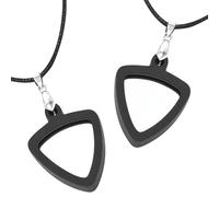 Musiin Collana con porta plettro compatibile con plettri triangolari Fender Dunlop D'Addario, design universale su entrambi i lati, adatta per giocatori di vari stili, confezione da 2 (triangolo)