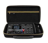 Musiin Custodia per dispositivi audio compatibile con Behringer RD-78, Zoom R12, SSL12 con cerniera dorata, maniglia, tasca in rete integrata per cavi, per studio, viaggi e spettacoli dal vivo (Gold