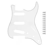 Musiin Electric Guitar Pickguard Compatible with Strat/Stratocaster Single Layer Protective Panel, Modern ST US Standard 11-Hole with Screws SSS(White)