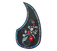 Musiin Folk acoustic guitar pickguard, strumming protection and anti-scratch, classic flower and grass-water drop-shaped guitar pickguard sticker（Black）