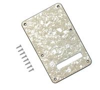 Musiin Guitar Back Plate Compatible with Strat/Stratocaster Tremolo Cavity Cover, Tremolo Cover with Pickguard featuring 6 Screws(4LVintageWhite)