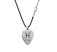 Musiin Guitar Pick Necklace Stainless Steel 12 Constellation Picks Pendant Necklace Music Jewelry for Men Women Gift (Pisces)