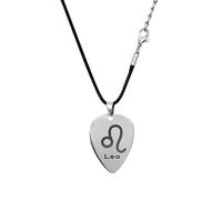 Musiin Guitar Pick Necklace Stainless Steel 12 Constellation Picks Pendant Necklace Music Jewelry for Men Women Gift (Leo)