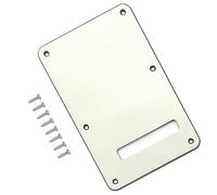Musiin Vintage White Guitar Back Plate Strat/Stratocaster Tremolo Cavity Cover, Electric Guitar Neck Plate, Tremolo Cover with Pickguard for 6 Screws, Suitable for ST Electric Guitars