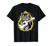 Musik Cat che suona lo strumento Ukulele su Ukulelist Cat Maglietta