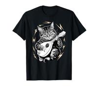 Musik - Mandolinista per gatti che suona lo strumento a forma di mandolino Maglietta