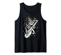 Musik - Sassofonista con gatto che suona il sassofonista Canotta