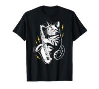 Musik - Sassofonista con gatto che suona il sassofonista Maglietta