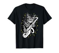 Musik - Sassofonista con gatto che suona il sassofonista Maglietta