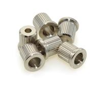 MUSIKLAN Ghiere di montaggio per corde di basso in ottone massiccio, boccole da 7,5 mm, boccole per montaggio posteriore per chitarra elettrica Fender Stratocaster Tele Style, nero, confezione da 6