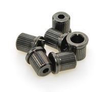 MUSIKLAN Ghiere di montaggio per corde di basso in ottone massiccio, boccole da 7,5 mm, boccole per montaggio posteriore per chitarra elettrica Fender Stratocaster Tele Style, nero (set da 6) (nero)