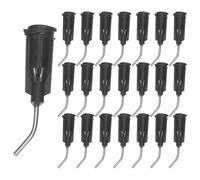 MUSISALY 100 Pezzi Aghi per Dispensing Curvi in Acciaio e Plastica Nero, Applicatore di Precisione per Olio e Colla, Resistente alla Deformazione, per Officina e Riparazioni Sul Campo