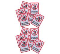 MUSISALY 12 Pezzi Adesivi Divieto Mangiare e Bere Vinile per Uffici e Laboratori Etichette Sicurezza Facili da Rimuovere Adesivi Segnaletica No Food No Drink per Spazi Privati e Aziendali