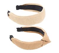 MUSISALY 2pezzi Fasce in Rafia Per Capelli Da Donna Copricapi Intrecciati Vintage in Rafia Fascia Decorativa Per Feste e Uso Quotidiano