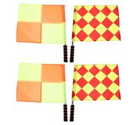 MUSISALY 4 Pezzi Bandiere Arbitro con Manico in Spugna Alta Visibilità Scacchi per Assistenti Arbitro Calcio e Rugby Segnali Ufficiali per Tornei e Gare Scolastiche