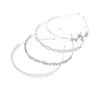 MUSISALY 4 Pezzi Fasce Strass Sposa Copricapi Decorazioni Accessori Festa Cerimonia Compleanno Donna Uso Quotidiano Amici Amante Metallo