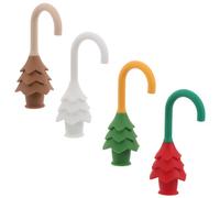MUSISALY 4 Pezzi Fermaporta in Silicone Forma di Albero di Natale Protezione Anti-pizzicamento per Dita Fermaporta Anticollisione per Porte di Casa Sicurezza Ragazzo Ragazza