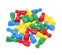 MUSISALY 48 Pezzi Pezzi degli Scacchi in Legno a Forma Umana, Giocattolo Educativo, Accessori per Giochi da Tavolo in 4 Colori (rosso, Giallo, Blu, Verde)