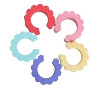 MUSISALY 5 Pezzi Fibbie Fissaggio Per Grucce in Silicone Colorate Pinze a Forma Fiore Antiscivolo e Antivento Ganci Per Asciugare i Vestiti All'aperto