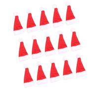MUSISALY 50 Pezzi Mini Cappello di Natale Non Tessuto Rosso per Bastoncini di Caramella e Bambole da Tavolo, Decorazione Natalizia DIY e Lavoretti Festivi