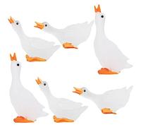 MUSISALY 6 Pezzi Mini Statuine Cigno in Resina Luminose, Decorazioni Micro Paesaggio Resistenti e Realistiche per Giardino in Miniatura, Ornamenti da Tavolo e Bomboniere Creative