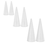 MUSISALY 6 Pezzi Modello a Cono e Superficie Liscia Bianco Base Robusta in Schiuma per Progetti di Decorazione Fai-da-Te e attività Creative in Classe