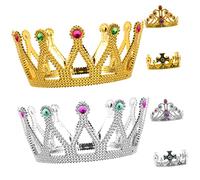 MUSISALY 6pezzi Corona Festa Corona Sovrana e Re in Leggero Per Costume Cosplay Compleanno Decorazioni Party