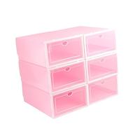 MUSISALY 6pezzi Scatole Per Scarpe Trasparenti Impilabili Plastica Da Contenitori Organizzatori Per Calzature Design Resistente e Pratico Bianco e Rosa