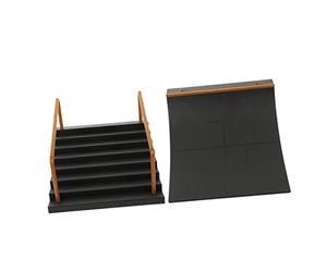 MUSISALY Accessori per Skateboard da Dito 2 Pezzi in Plastico Nero Ostacoli per Parco Skateboard e Sviluppo Intelligenza per Appassionati di Fingerboard
