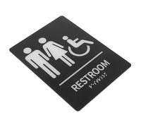 MUSISALY Acrilico Cartello Accessibilità Bagno, Pubblico, Nero Autoadesivo Testo in Braille, Facile da Installare Pulire, per Servizi Igienici Pubblici